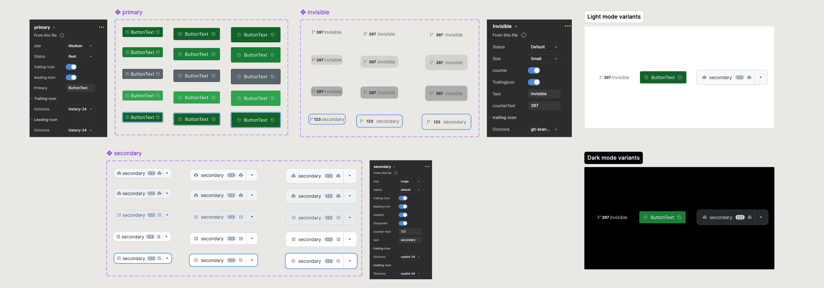 GitHub's button system showcase