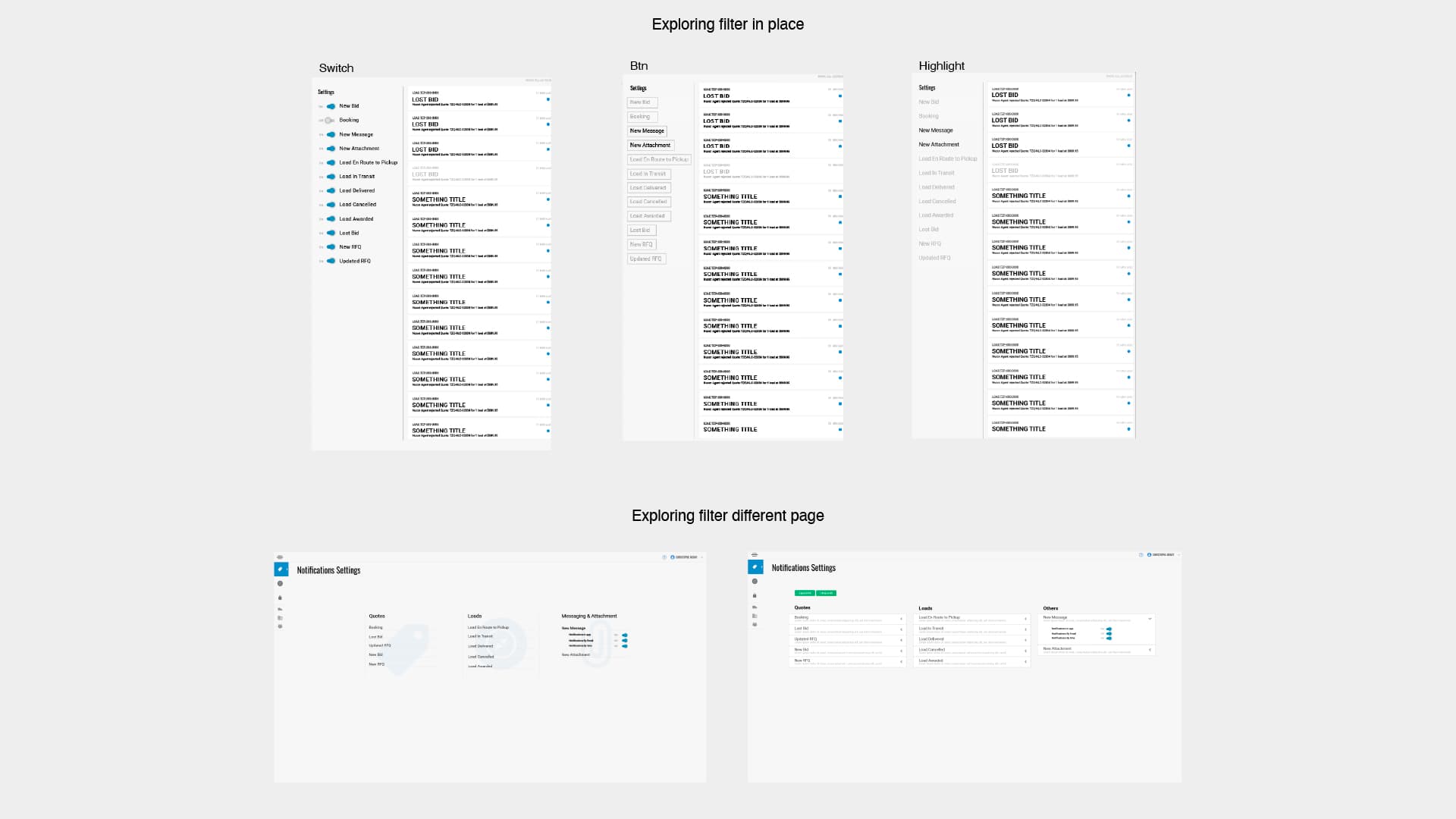 Initial filter exploration