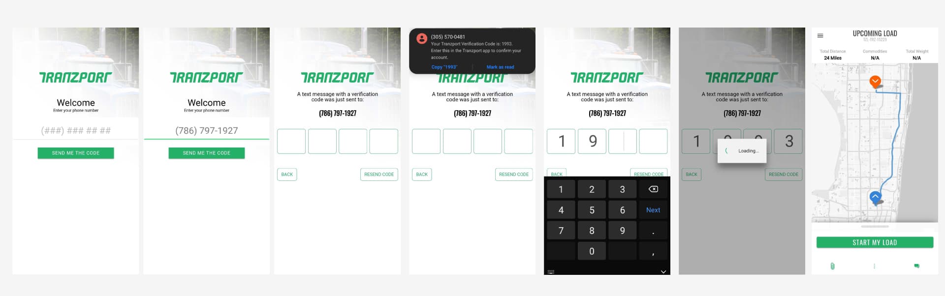 SMS login flow