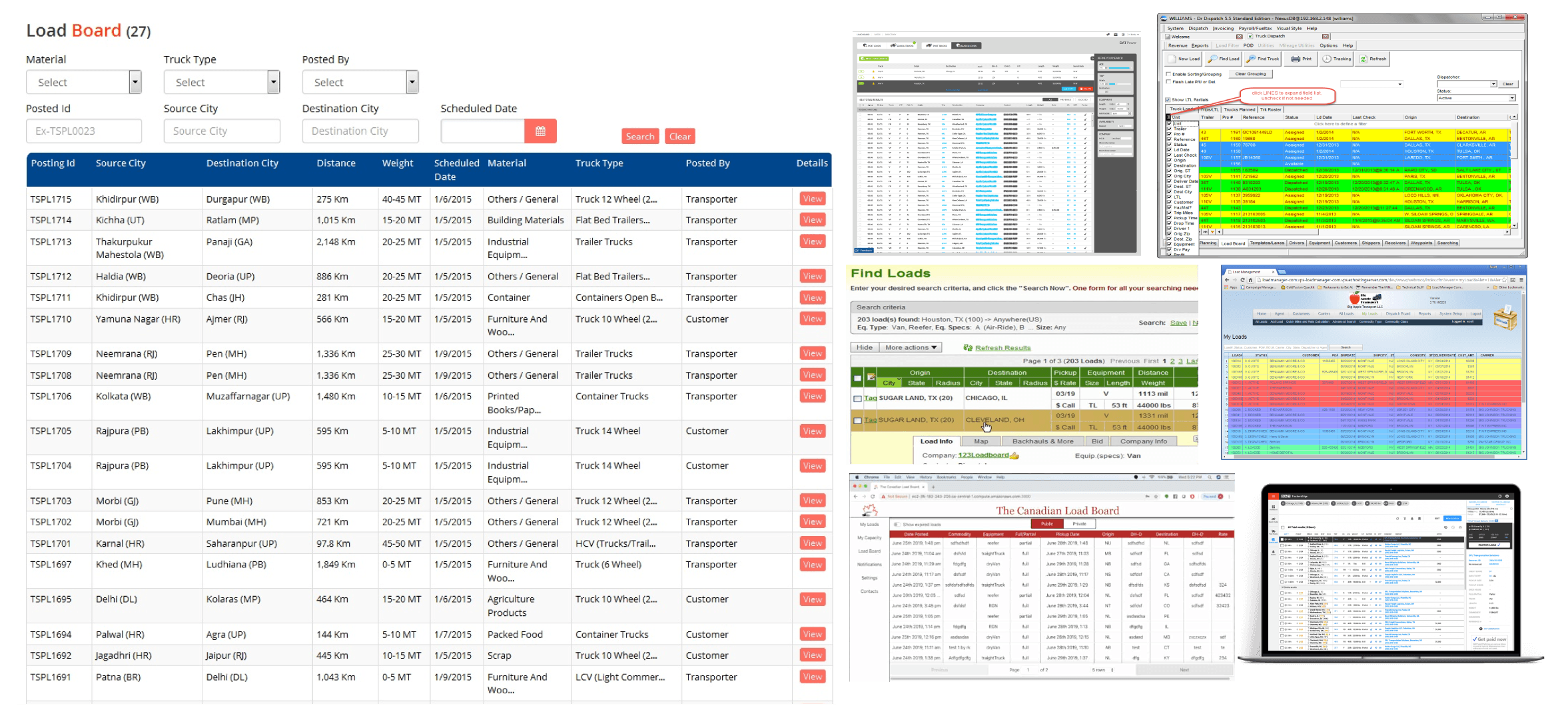 Old-school logistics dashboards