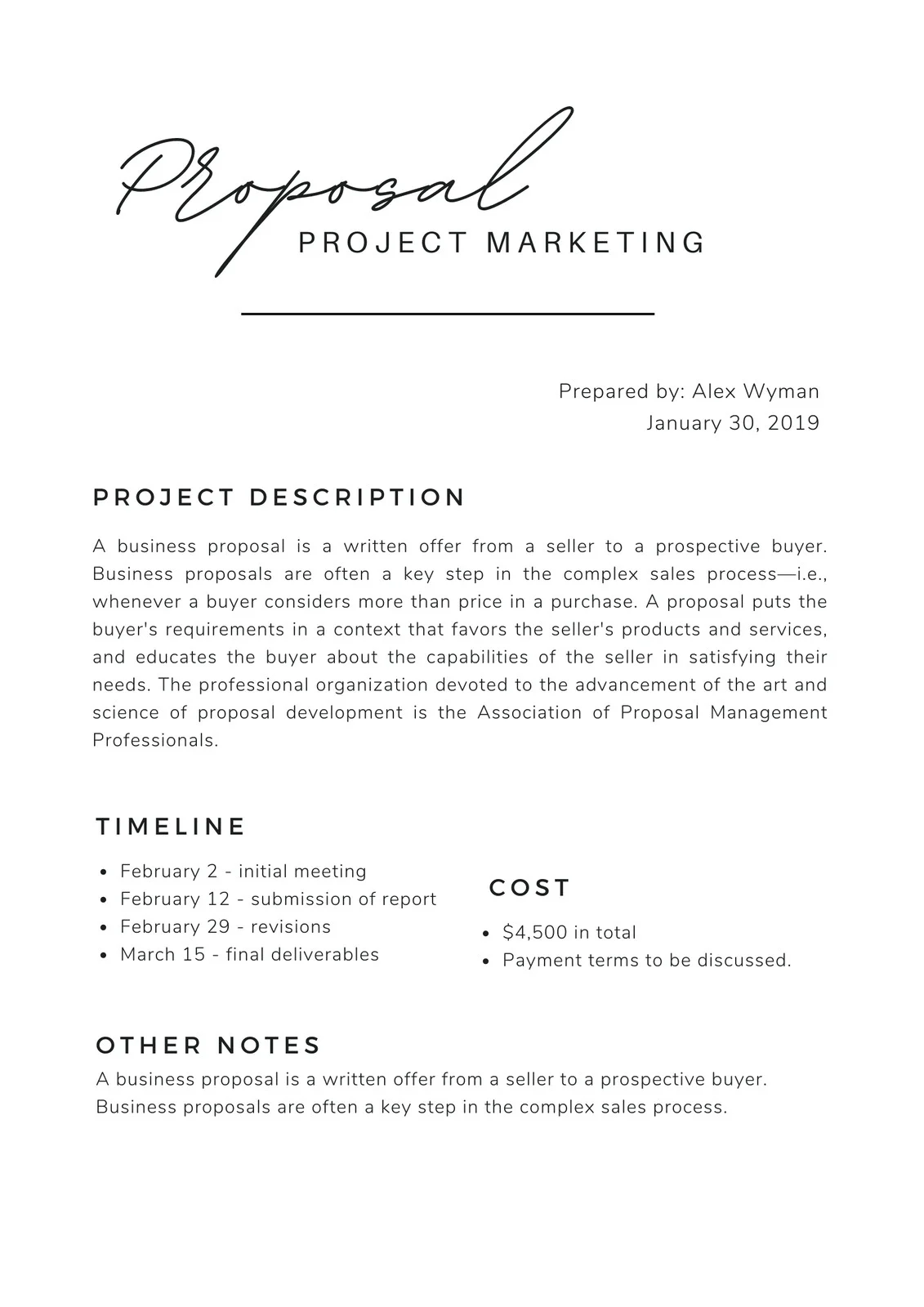 Proposal problem visualization