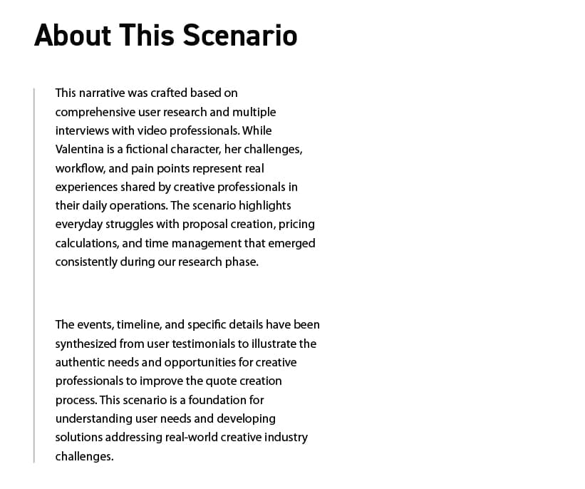 About the scenario